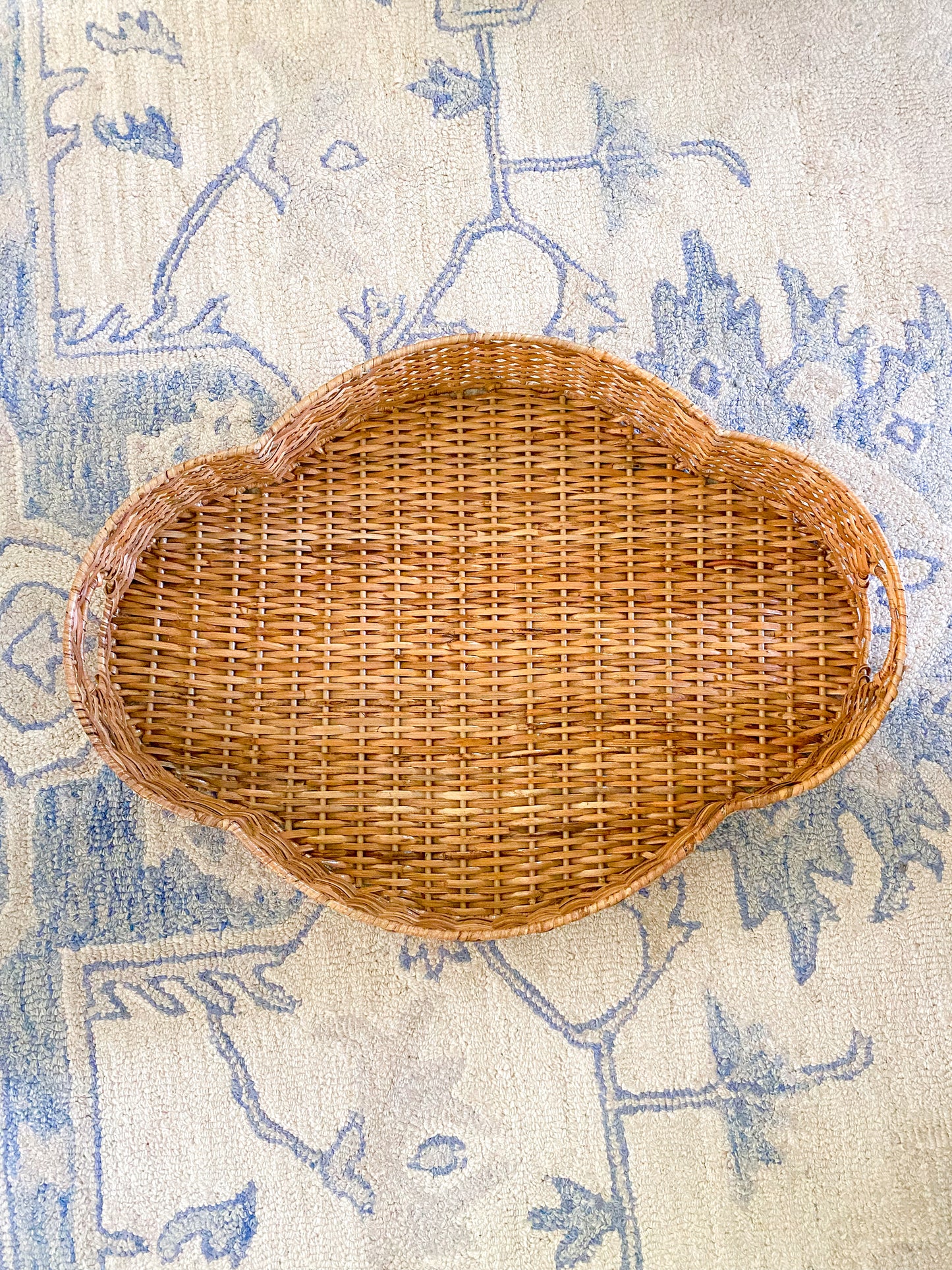 Scalloped Wicker Tray