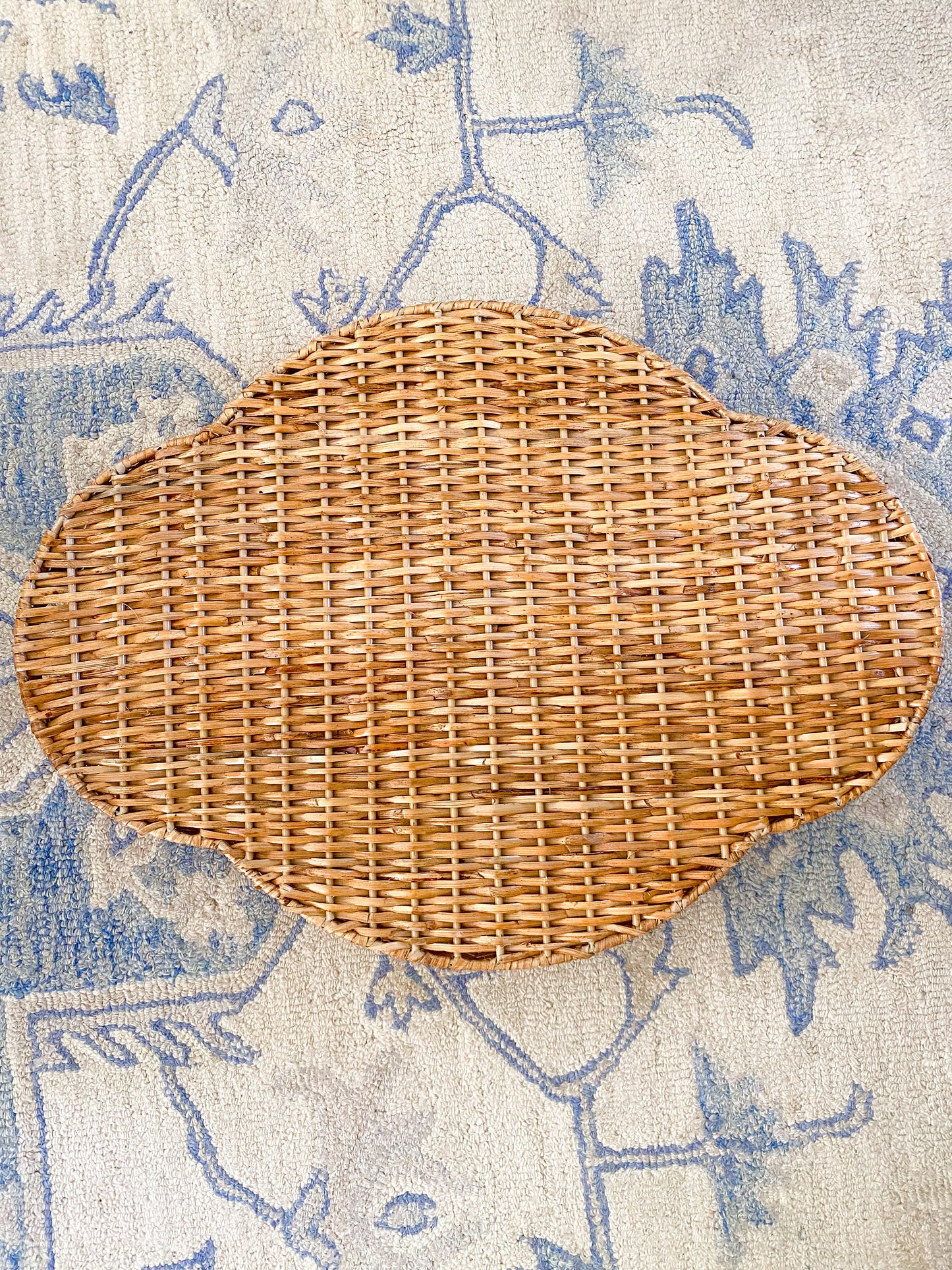 Scalloped Wicker Tray